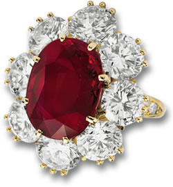 理查德伯顿红宝石和钻石戒指