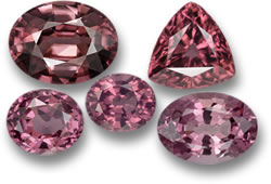 玫瑰粉色锆石（上）和尖晶石（下）宝石