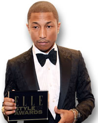 法瑞尔·威廉姆斯 (Pharrell Williams) 出席 Elle 2014 时尚大奖