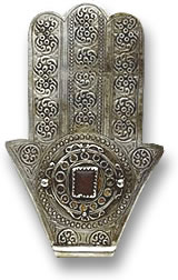银和宝石 Khamsa 护身符