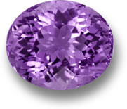 椭圆形刻面紫水晶宝石