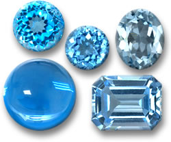蓝色托帕石宝石