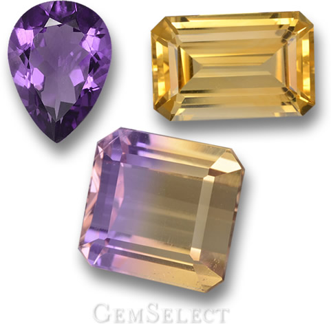 来自玻利维亚的紫水晶、黄水晶和紫黄晶