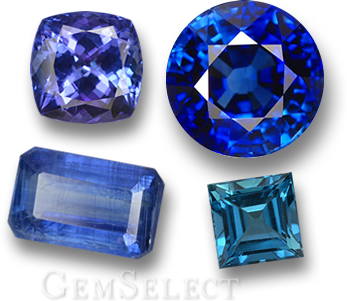 蓝色宝石 - 坦桑石、蓝宝石、蓝晶石和蓝色托帕石