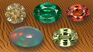 沙漠宝石：钻石、祖母绿、锰铝榴石、蛋白石和浓绿榴石石榴石