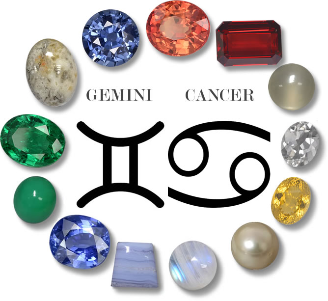 GemSelect 的双子座和巨蟹座宝石 - 大图