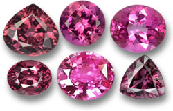 亮粉色宝石：锆石、电气石、神秘托帕石、红榴石、石榴石、蓝宝石和尖晶石