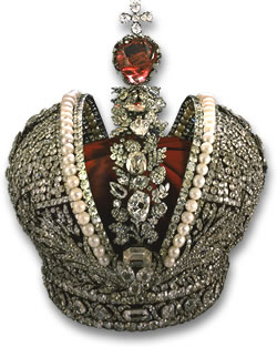 俄罗斯帝国皇冠 - 钻石、珍珠和红色尖晶石