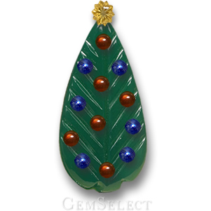 宝石圣诞树 - 雕刻玛瑙、柠檬石英星、石榴石和蓝宝石小玩意