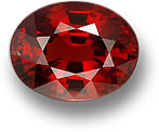 深橙红色椭圆形锰铝榴石石榴石