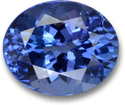 鲜蓝色椭圆形坦桑石宝石