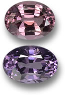 粉色和紫色尖晶石宝石