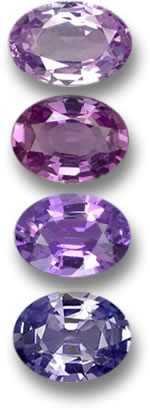 紫色和紫罗兰色蓝宝石