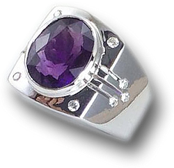 男士紫色紫水晶戒指
