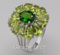 铬绿透辉石戒指 Green Chrome Diopside Ring