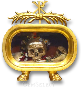 金色圣物盒中的罗马圣瓦伦丁头骨