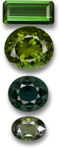 绿色碧玺和绿色蓝宝石宝石