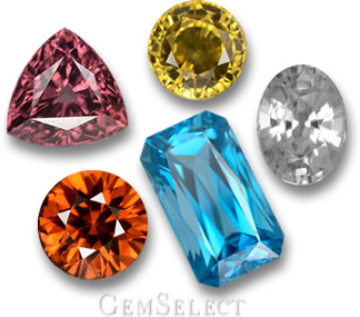 GemSelect 提供各种颜色的锆石