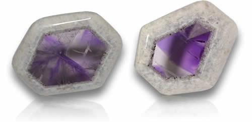 紫晶晶洞切片宝石