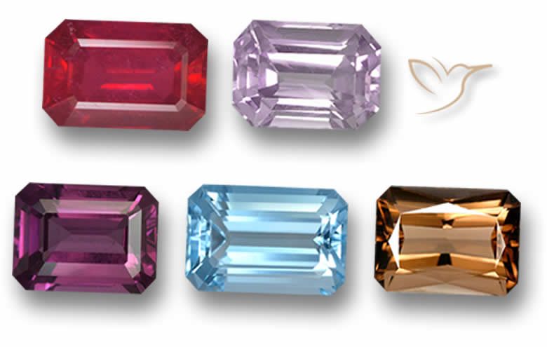 Emerald Cut Gemstones: Sapphire, Ruby, Topaz, Garnet, Diamond, Tourmaline, Wholesale Emerald-Cut Stones