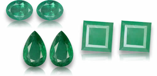 用于耳环和高级珠宝的成对祖母绿宝石