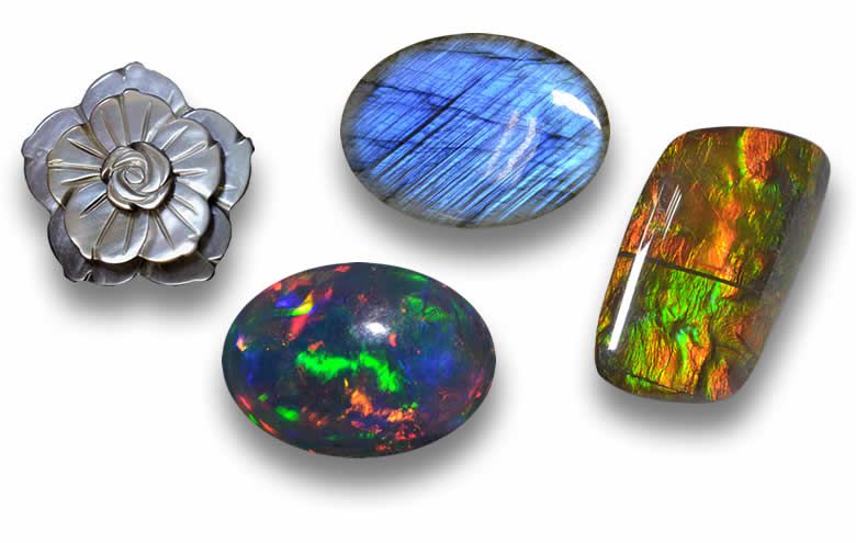 具有变彩和光泽的虹彩宝石