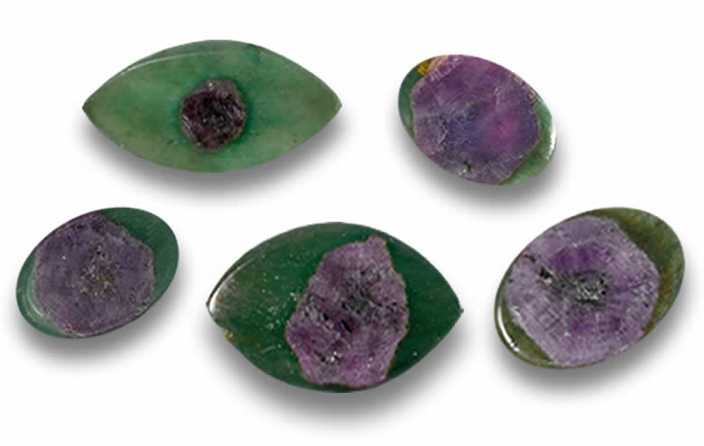 Loose Ruby in Fuchsite - Cabochons, Polished and Tumbled Ruby Fuchsite Stones