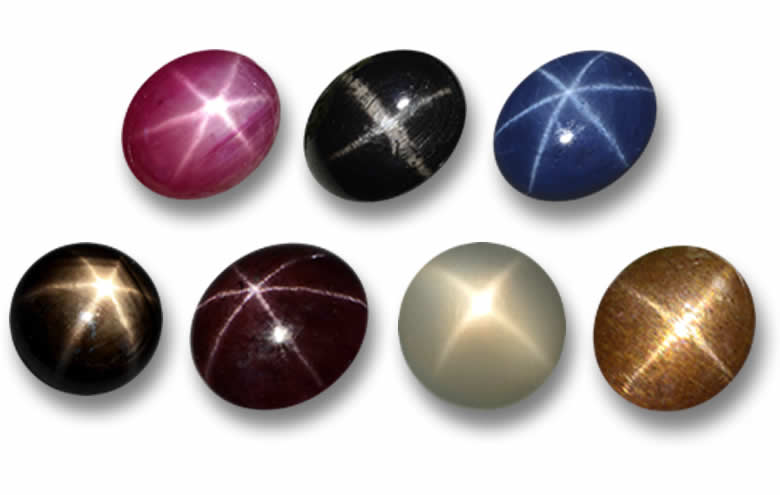 带星光效应的散装星形宝石