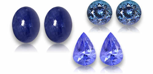 用于耳环和珠宝的坦桑石配对