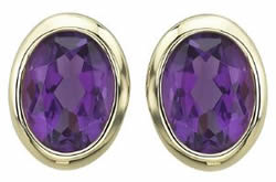 Bezel-Set Amethysts