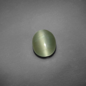 1.93克拉天然绿色Actinolite Cat's Eye，椭圆形切割，9.2×7.4毫米，透明