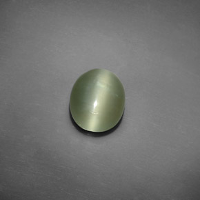 1.93克拉天然绿色Actinolite Cat's Eye，椭圆形切割，9.2×7.4毫米，透明