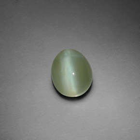 3.02克拉天然绿色Actinolite Cat's Eye，椭圆形切割，10.2×8毫米，透明