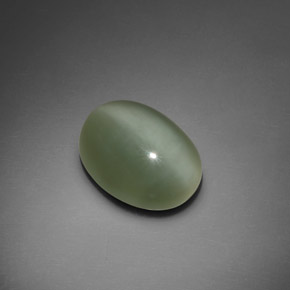 7.66克拉天然绿色Actinolite Cat's Eye，椭圆形切割，15.2×11.7毫米，透明