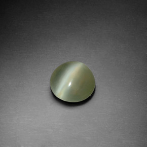 1.22克拉天然绿色Actinolite Cat's Eye，圆形切割，7.60毫米，透明