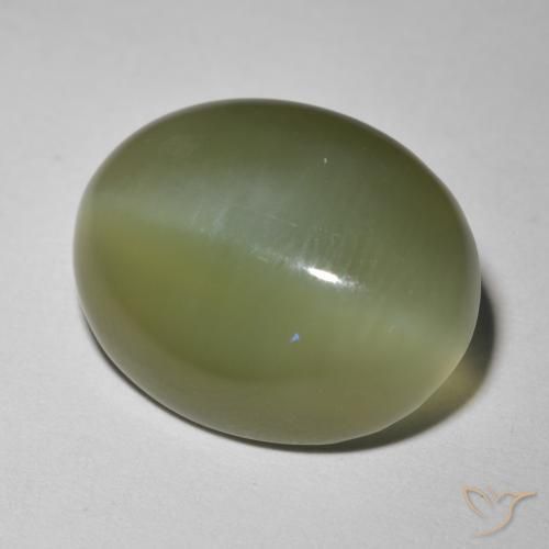 8.12克拉天然阳起石猫眼，椭圆形，半透明