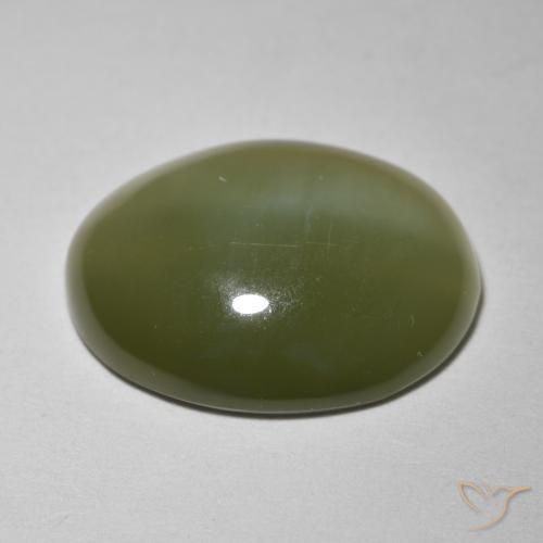 8.12克拉天然阳起石猫眼，椭圆形，半透明