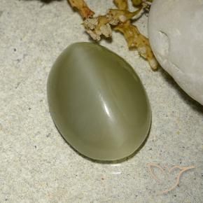 5.88克拉天然阳起石猫眼，椭圆形，半透明