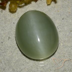 6.83克拉天然阳起石猫眼，椭圆形，半透明