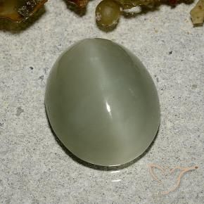 5.33克拉天然阳起石猫眼，椭圆形，半透明