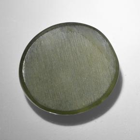 9.44克拉天然绿色Actinolite Cat's Eye，椭圆形切割，14.4×13.1毫米，半透明