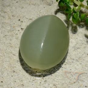 6.57克拉天然阳起石猫眼，椭圆形，半透明