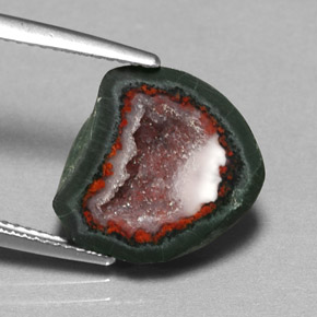 6.91克拉天然多色玛瑙晶洞，异形，15.1×14.1毫米，不透明