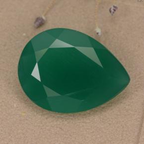 5.93克拉天然绿色玛瑙，梨形，16×11.9毫米，半透明
