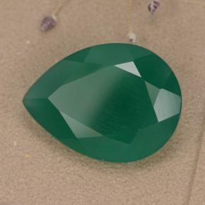 5.93克拉天然绿色玛瑙，梨形，16×11.9毫米，半透明
