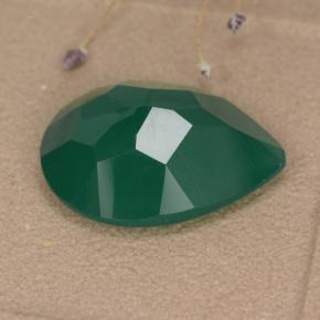 5.93克拉天然绿色玛瑙，梨形，16×11.9毫米，半透明