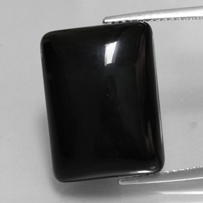 18.30克拉天然黑色玛瑙，长方形切工，18.5×13.9毫米，不透明