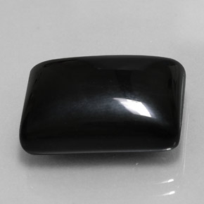 18.30克拉天然黑色玛瑙，长方形切工，18.5×13.9毫米，不透明