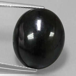 18.59克拉天然黑色玛瑙，椭圆形切割，18.9×16毫米，不透明