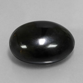 18.59克拉天然黑色玛瑙，椭圆形切割，18.9×16毫米，不透明